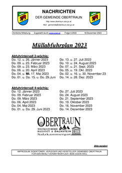Nachrichten der Gemeinde Obertraun Nr. 4, Dezember 2022
