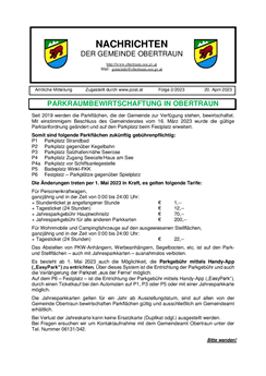 Nachrichten der Gemeinde Obertraun Nr. 2, April 2023